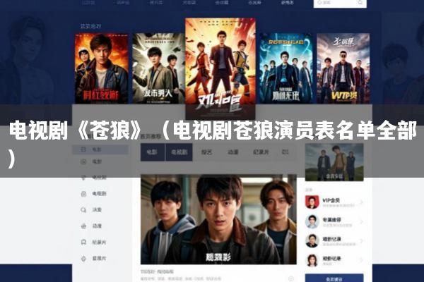 电视剧《苍狼》(电视剧苍狼演员表名单全部)